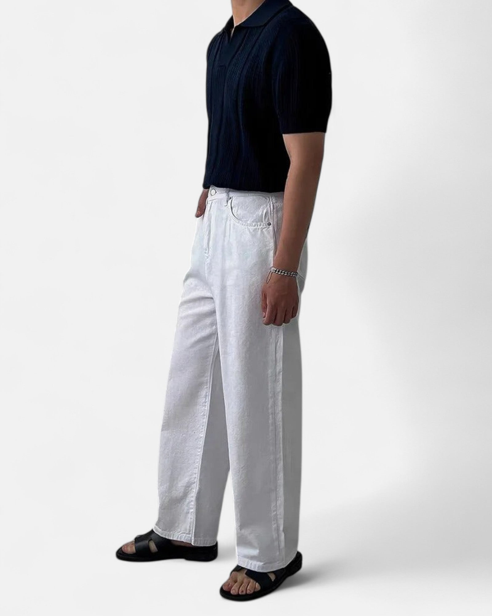 Andrew – Elegant Cotton Blend Knitted Polo - Blue - S - OldMoney - Fashion