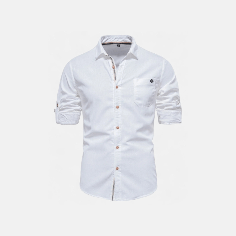Damian – Tailored Slim Fit Shirt - White - S - OldMoney Fashion