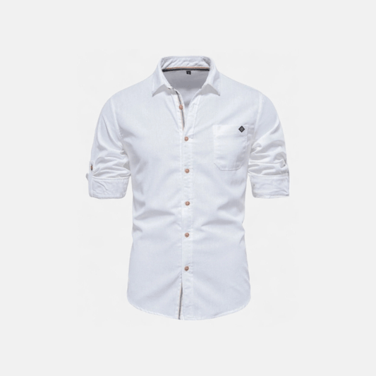 Damian – Tailored Slim Fit Shirt - White - S - OldMoney Fashion