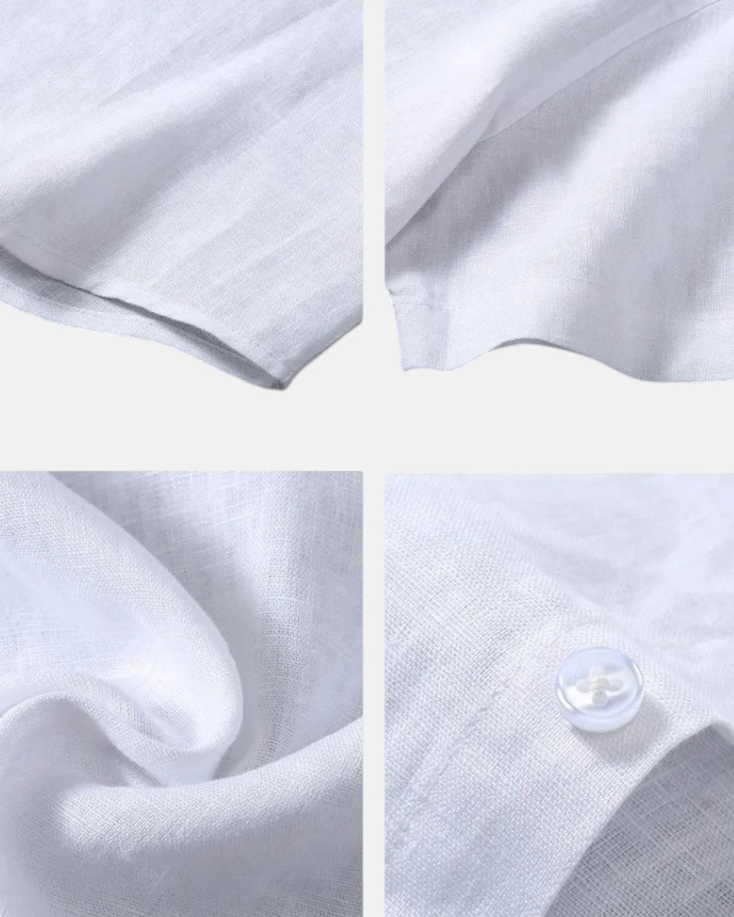 Edward – Luxe Linen Button - Up Shirt - White - S - OldMoney - Fashion