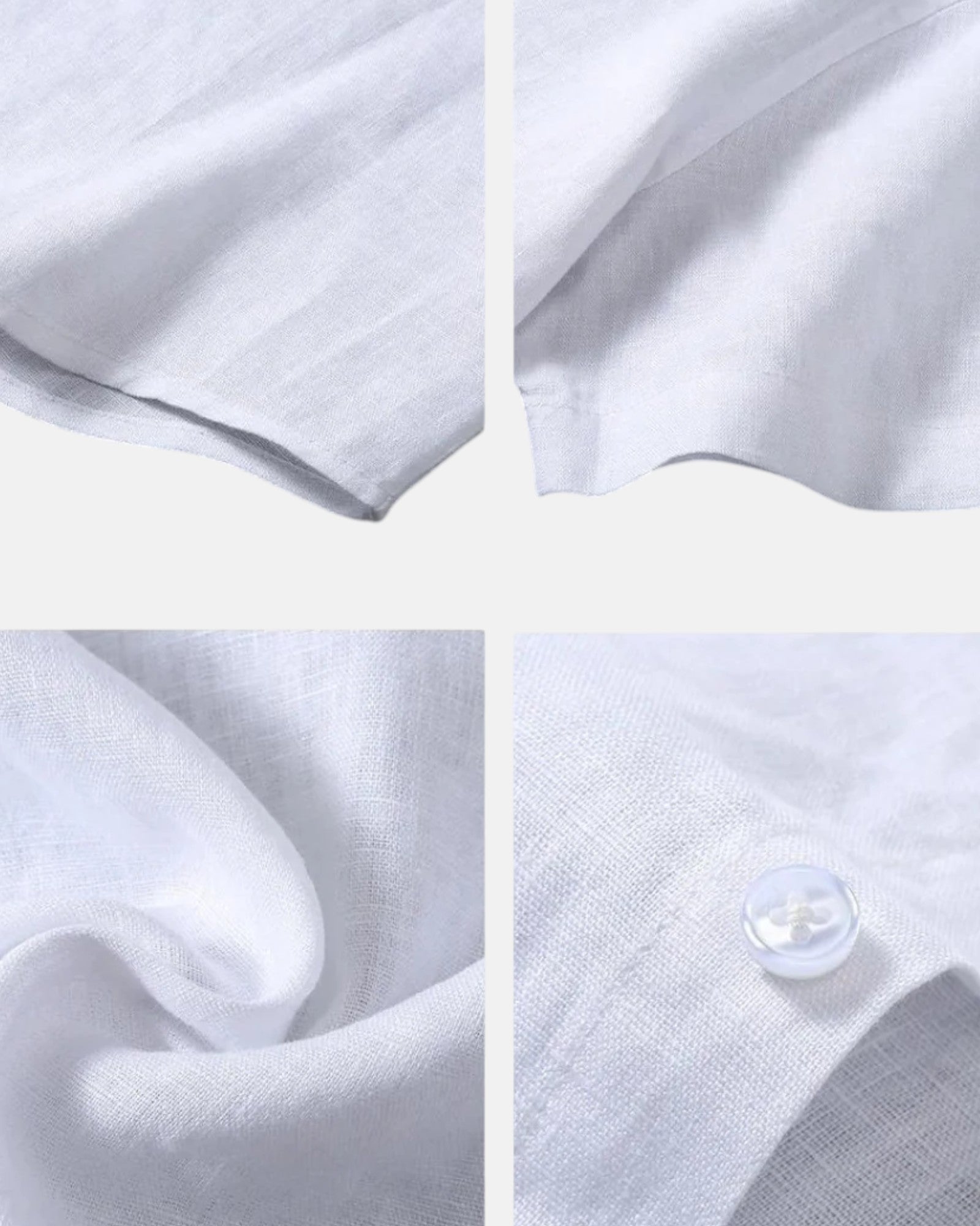 Edward – Luxe Linen Button - Up Shirt - White - S - OldMoney - Fashion