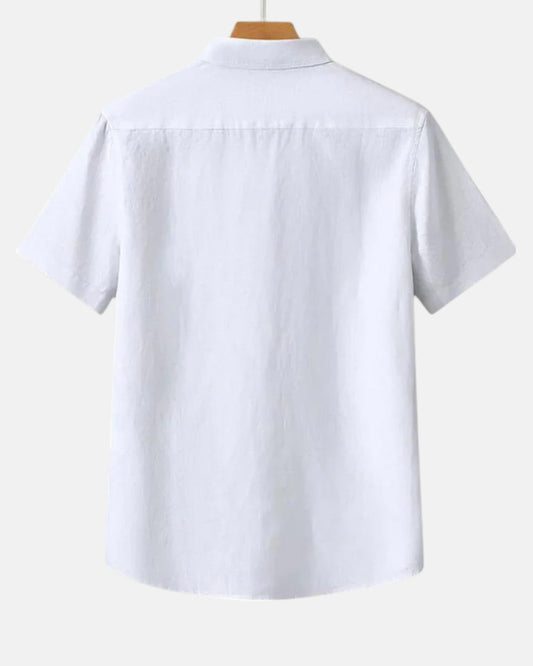Edward – Luxe Linen Button - Up Shirt - White - S - OldMoney - Fashion