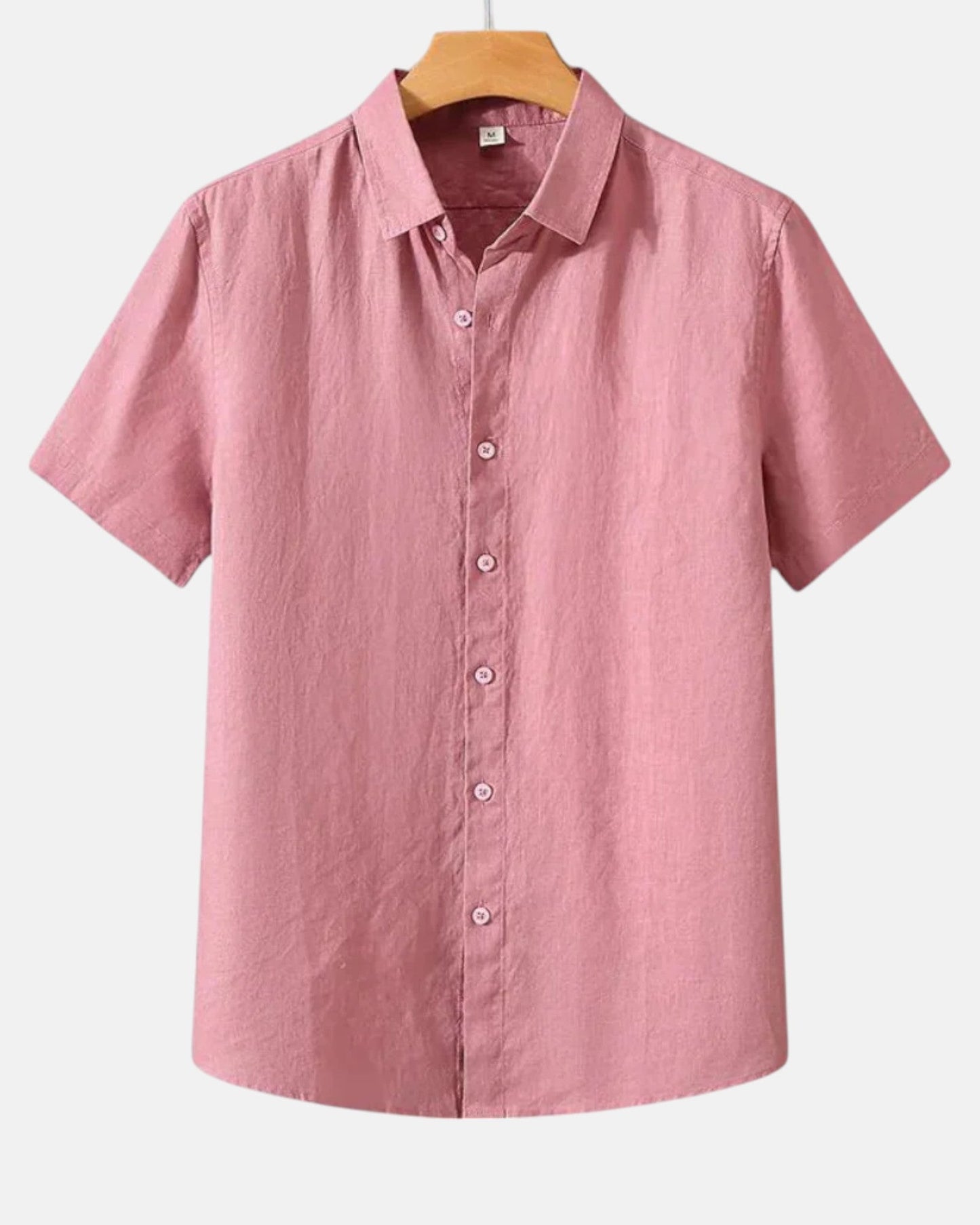 Edward – Luxe Linen Button - Up Shirt - Pink - S - OldMoney - Fashion