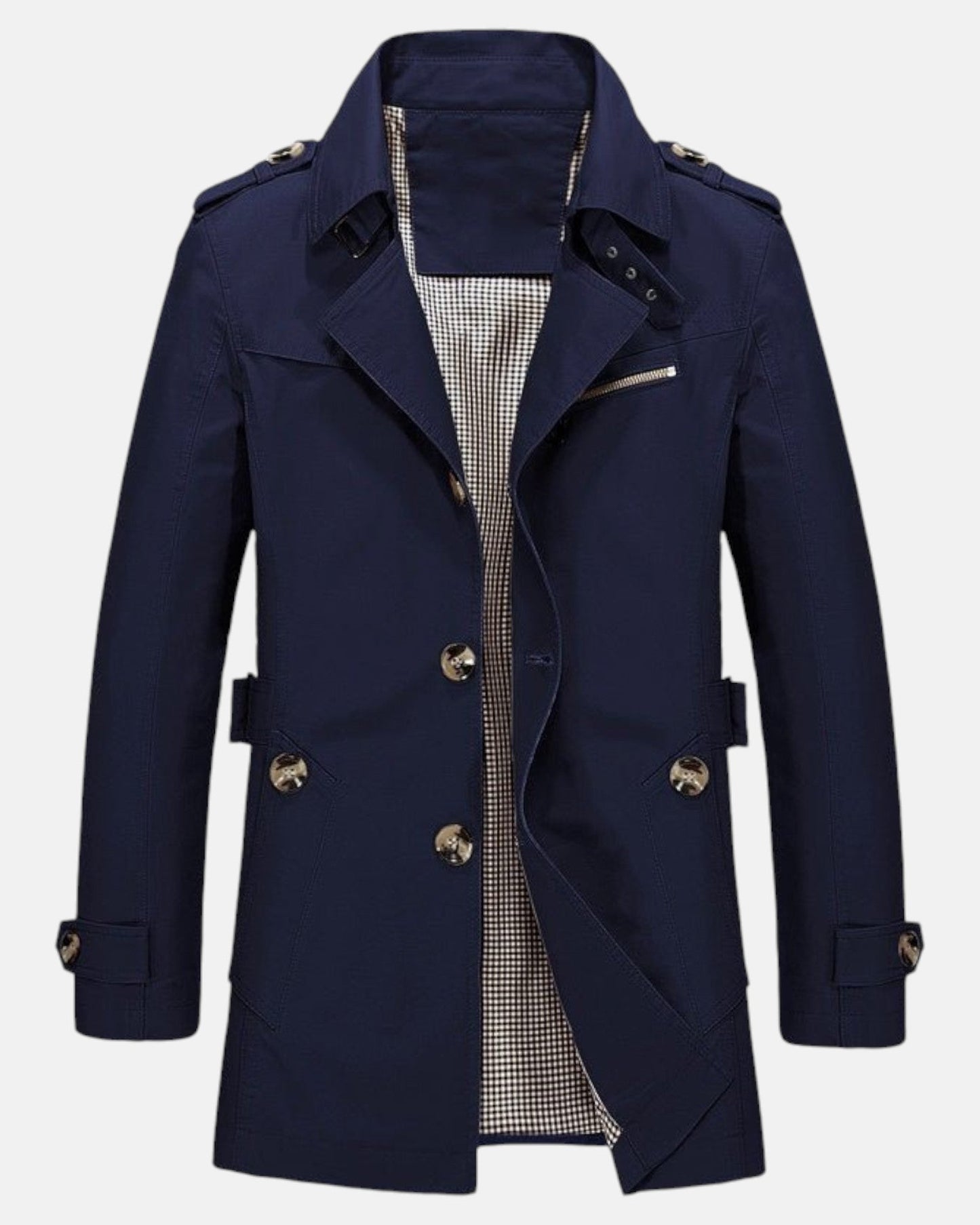 Elias – Timeless Cotton Trench Coat - Blue - 36 - Old Money Fashion
