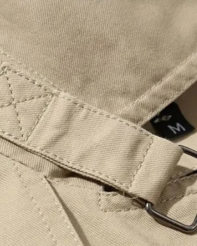 Elias – Timeless Cotton Trench Coat - Light Khaki - 36 - Old Money Fashion
