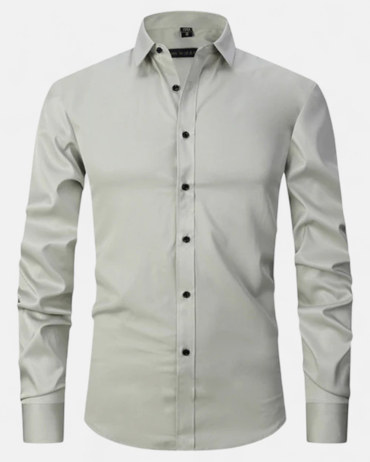 Felix – Luxe Cotton Long - Sleeve Shirt in Classic Fit - Light Grey - S - OldMoney - Fashion