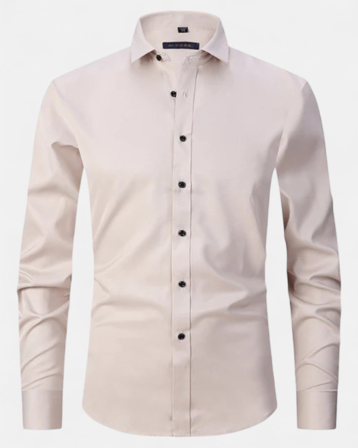 Felix – Luxe Cotton Long - Sleeve Shirt in Classic Fit - Cream - S - OldMoney - Fashion