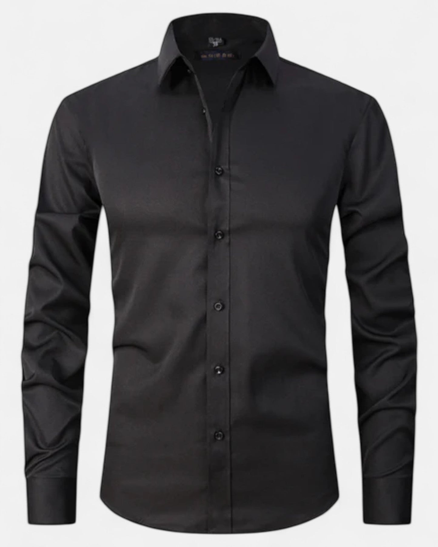 Felix – Luxe Cotton Long - Sleeve Shirt in Classic Fit - Black - S - OldMoney - Fashion