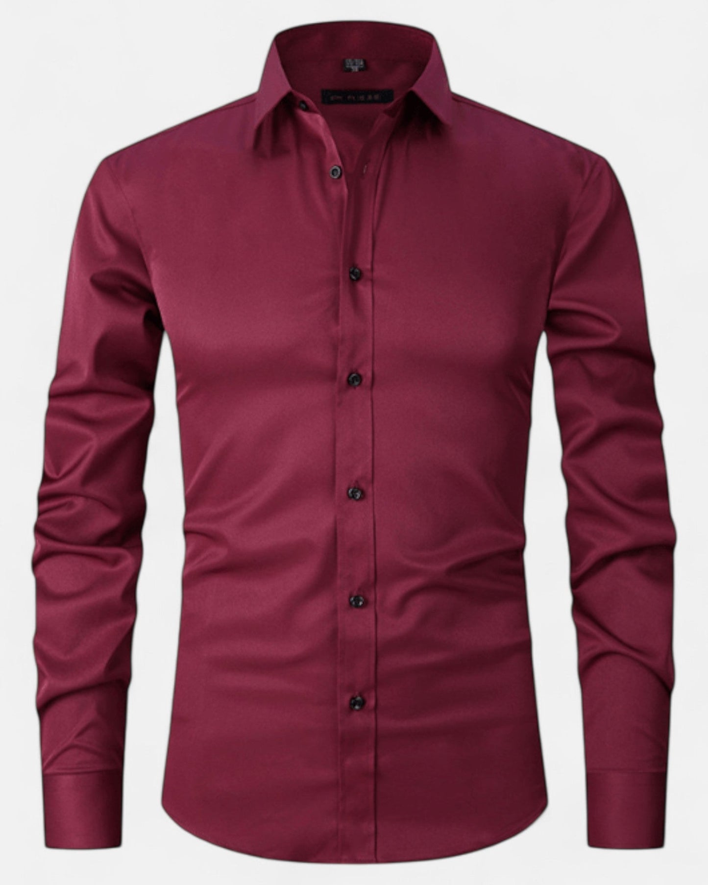 Felix – Luxe Cotton Long - Sleeve Shirt in Classic Fit - Red - S - OldMoney - Fashion