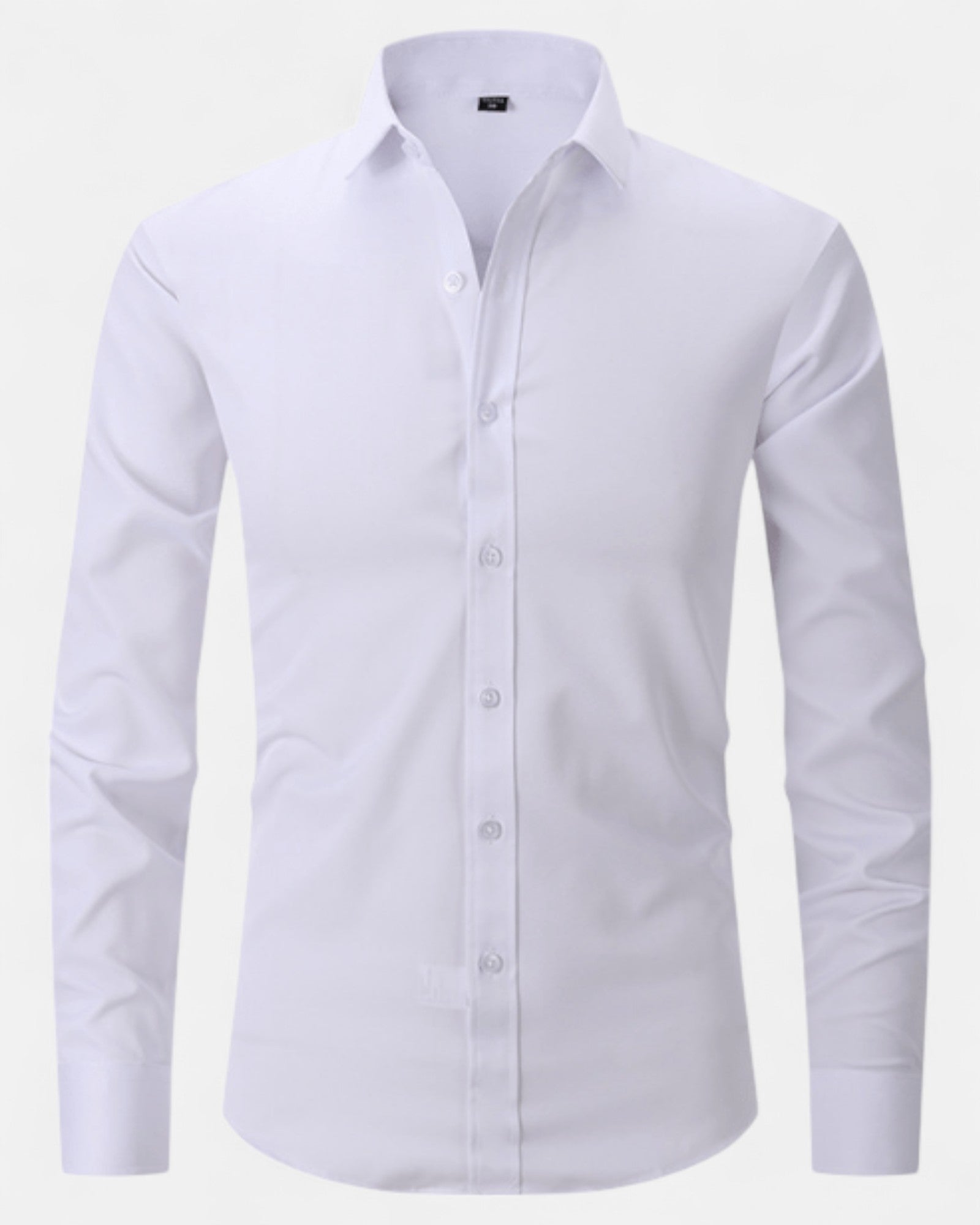 Felix – Luxe Cotton Long - Sleeve Shirt in Classic Fit - White - S - OldMoney - Fashion