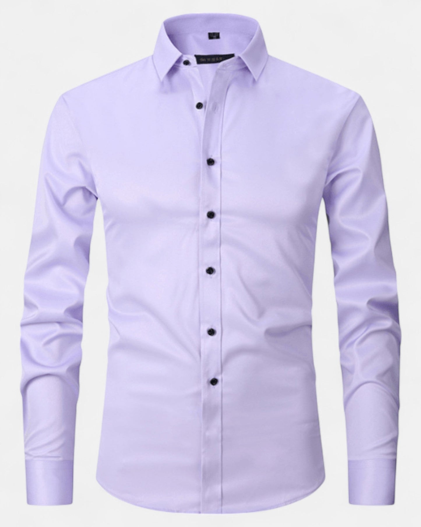 Felix – Luxe Cotton Long - Sleeve Shirt in Classic Fit - Purple - S - OldMoney - Fashion