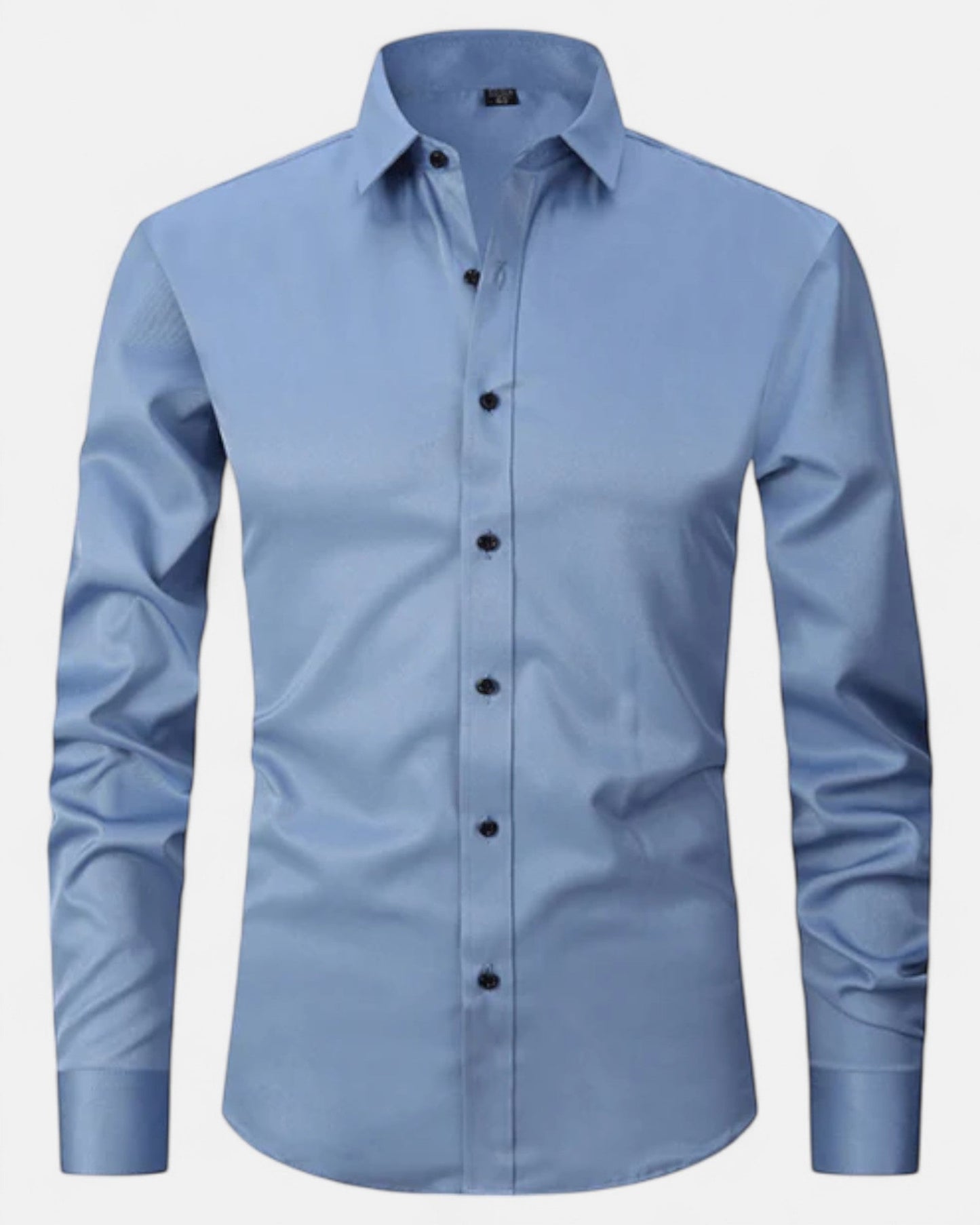Felix – Luxe Cotton Long - Sleeve Shirt in Classic Fit - Blue - S - OldMoney - Fashion