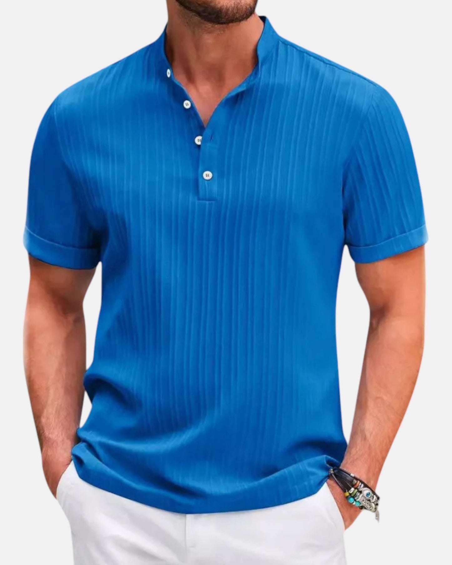Frank – Elegant Cotton Slim Fit Summer Polo - Blue - S - OldMoney - Fashion