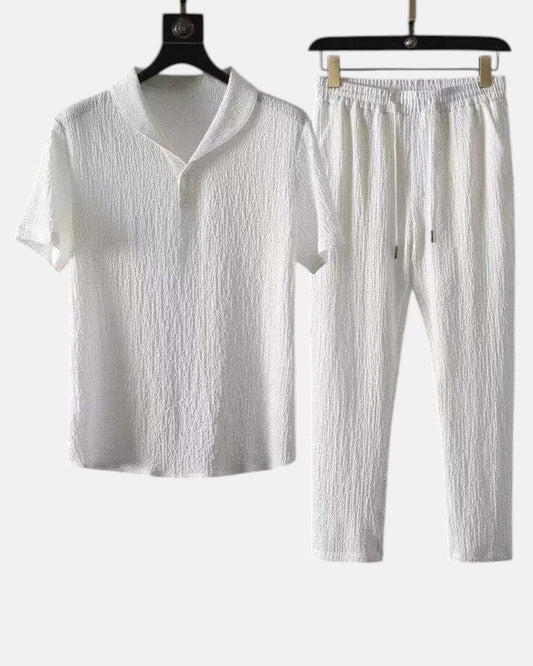 Hugo – Refined Fit Summer Cotton Set - White - S - OldMoney - Fashion