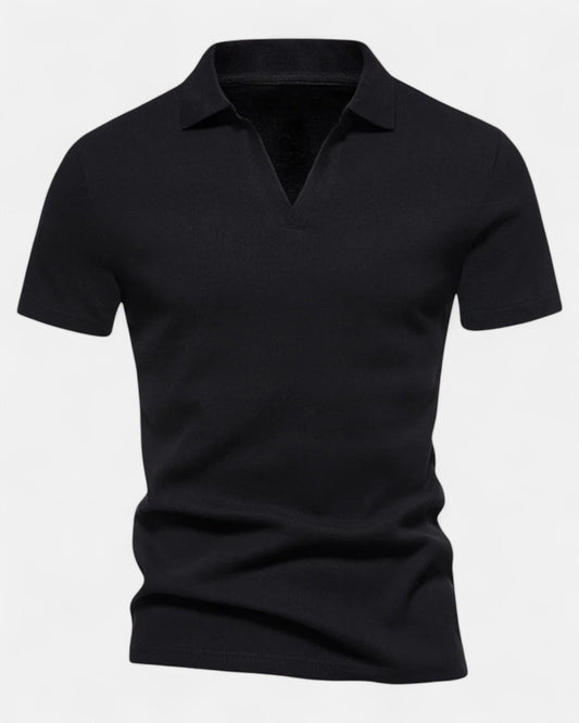 James – Refined Cotton Slim Fit Polo for Elegant Heritage - Black - S - OldMoney - Fashion