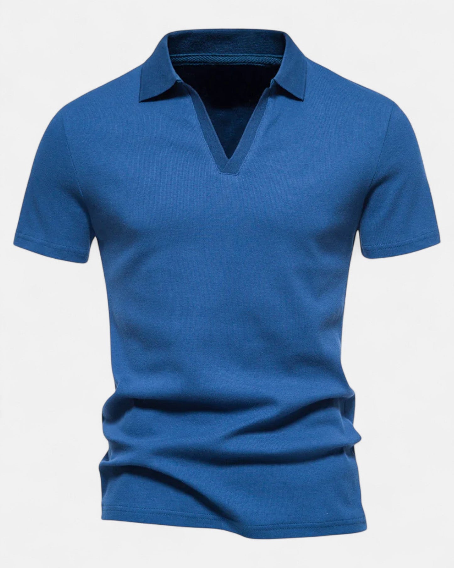 James – Refined Cotton Slim Fit Polo for Elegant Heritage - Blue - S - OldMoney - Fashion