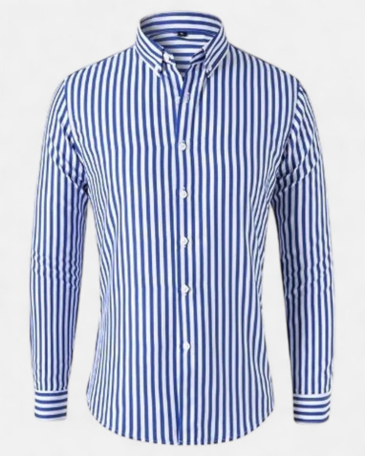 Kevin – Tailored Cotton Striped Shirt for Timeless Elegance - Blue - S - OldMoney - Fashion