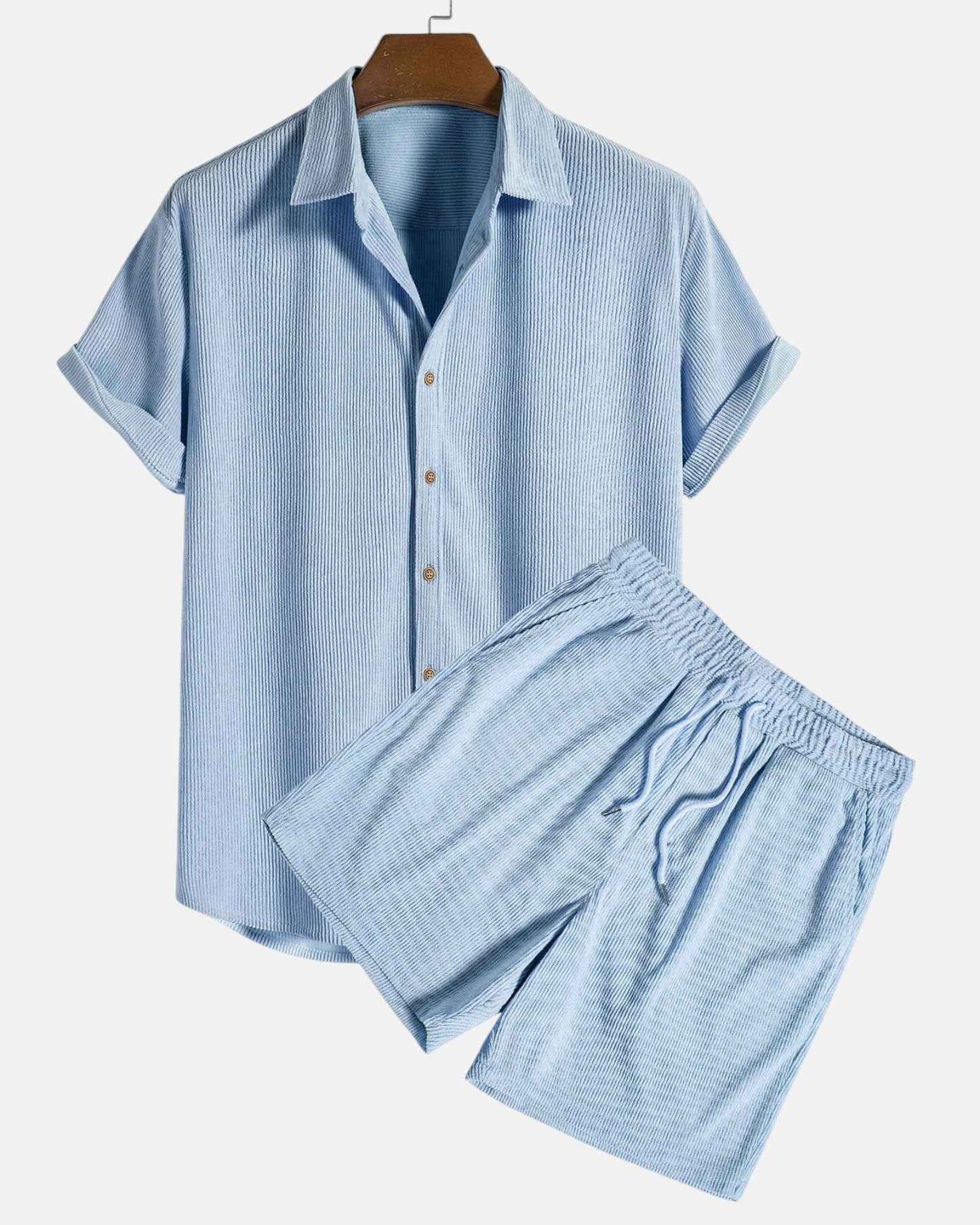 Kevin – Timeless Slim Fit Corduroy Sets - Light Blue - S - OldMoney - Fashion