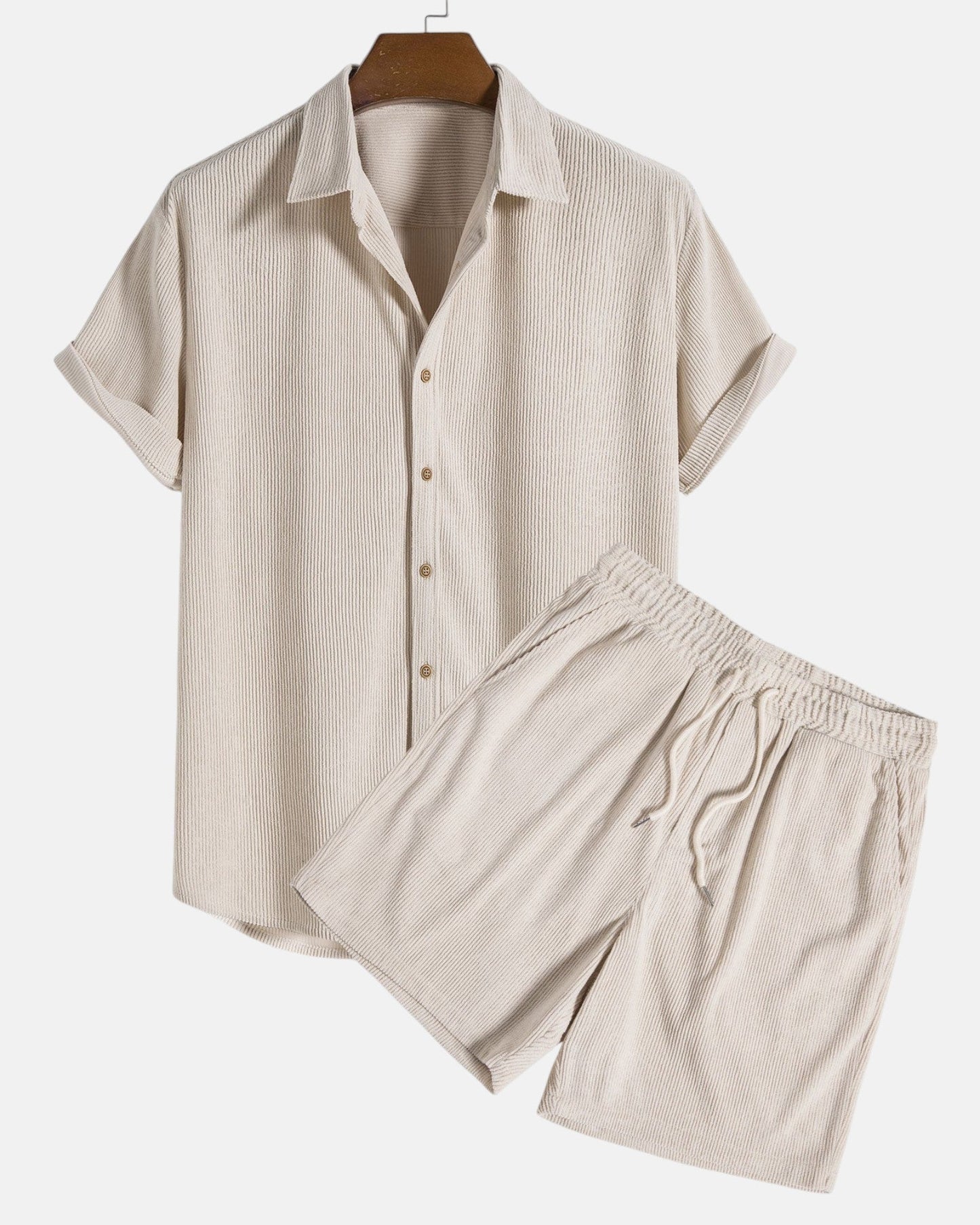 Kevin – Timeless Slim Fit Corduroy Sets - Beige - S - OldMoney - Fashion