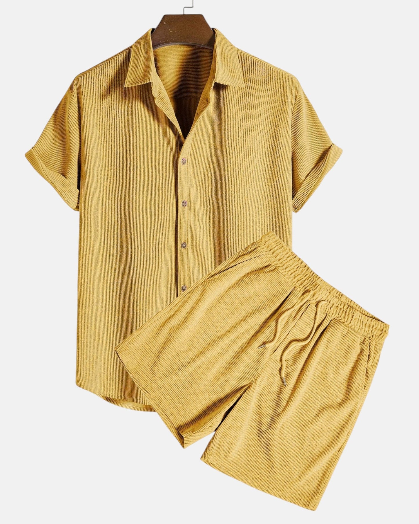 Kevin – Timeless Slim Fit Corduroy Sets - Yellow - S - OldMoney - Fashion