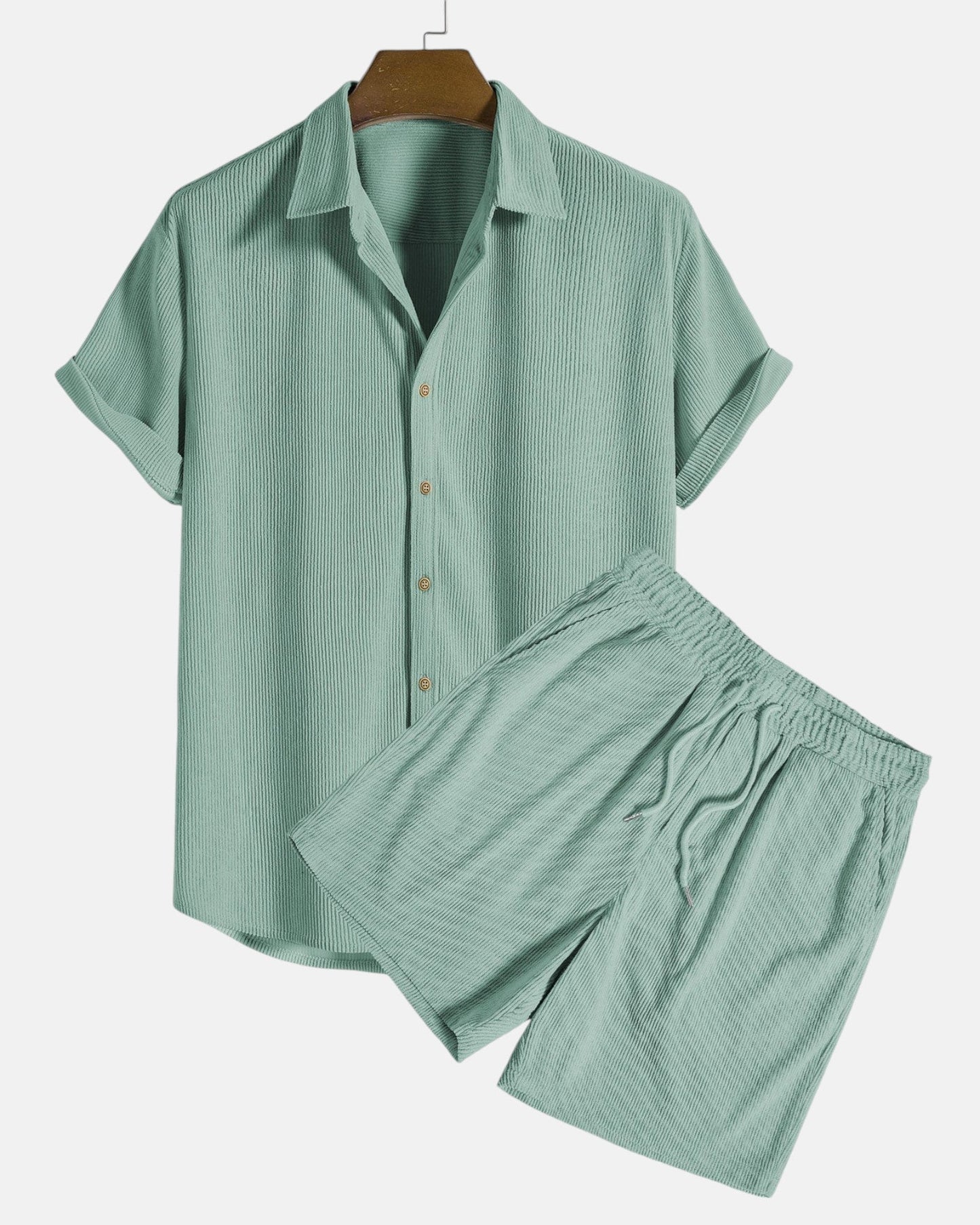 Kevin – Timeless Slim Fit Corduroy Sets - Green - S - OldMoney - Fashion