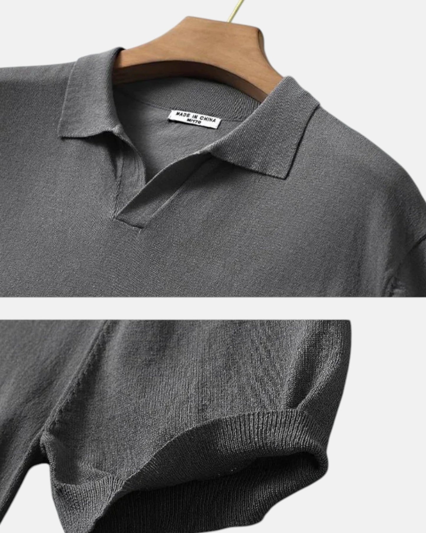 Lloyd – Luxe Cotton Short Sleeve Knit Polo Shirt - Grey - S - OldMoney - Fashion