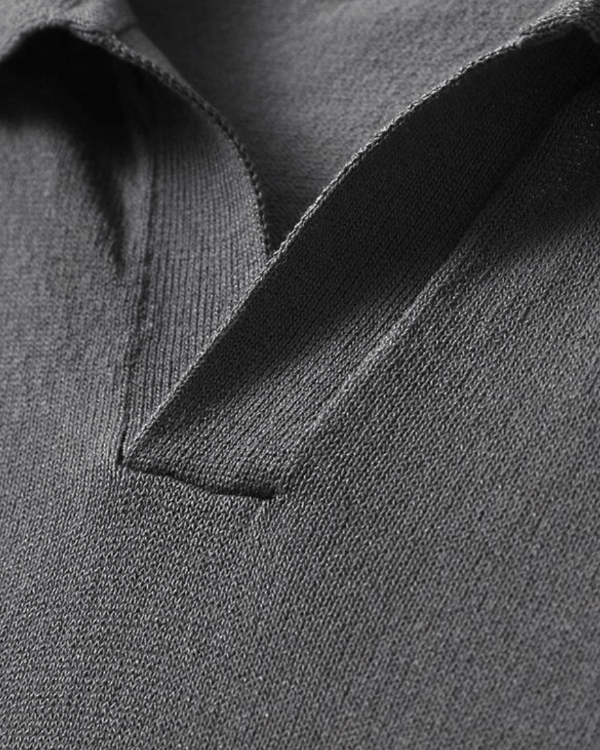 Lloyd – Luxe Cotton Short Sleeve Knit Polo Shirt - Grey - S - OldMoney - Fashion