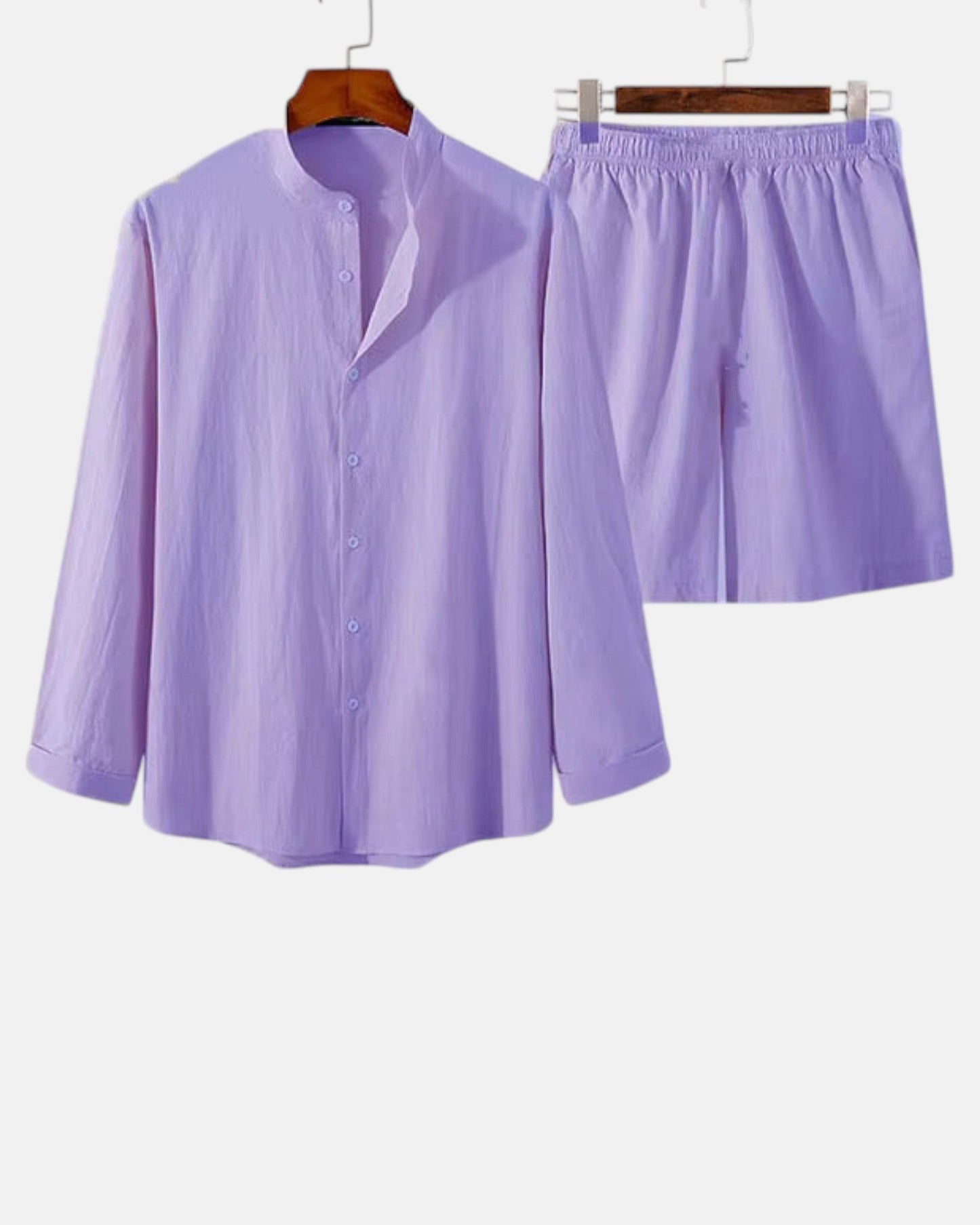 Rupert – Elegant Cotton Beachwear Set - Purple - S - OldMoney - Fashion