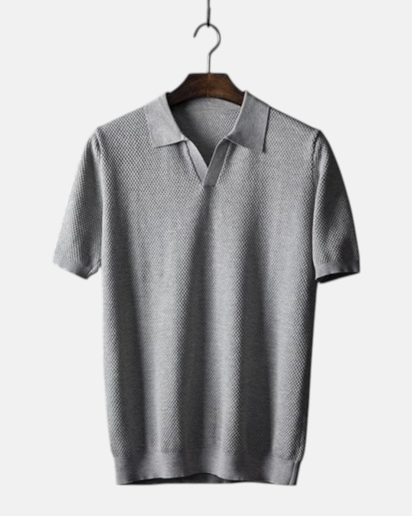 Damian – Refined Slim Fit Cotton Polo - Sterling Grey - S - OldMoney - Fashion