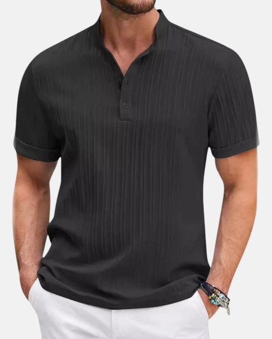 Frank – Elegant Cotton Slim Fit Summer Polo - Black - S - OldMoney - Fashion