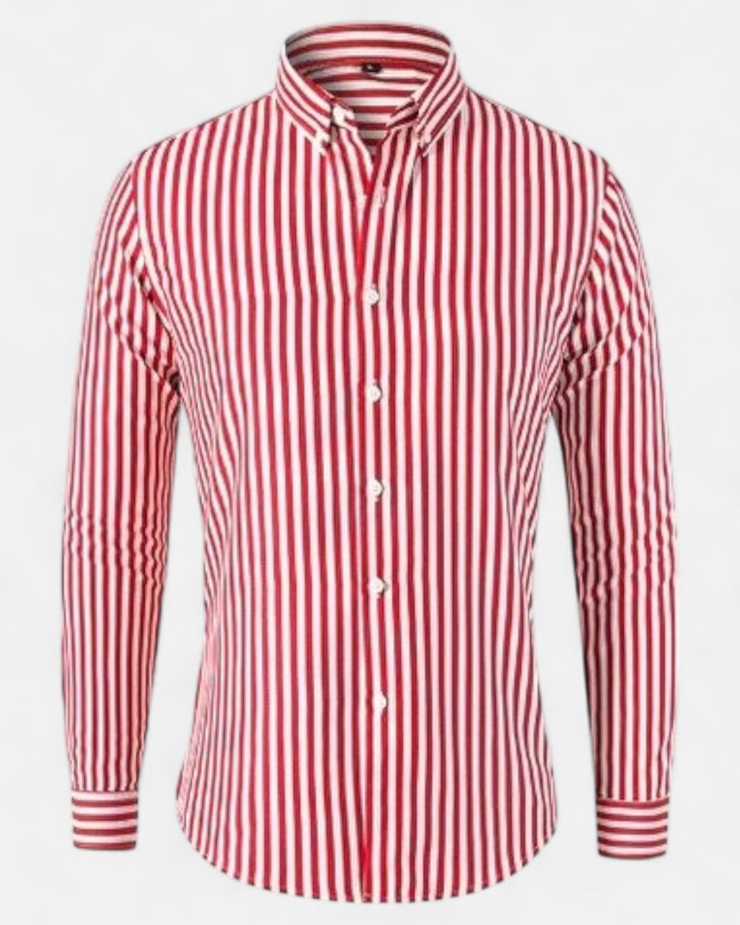 Kevin – Tailored Cotton Striped Shirt for Timeless Elegance - Red - S - OldMoney - Fashion