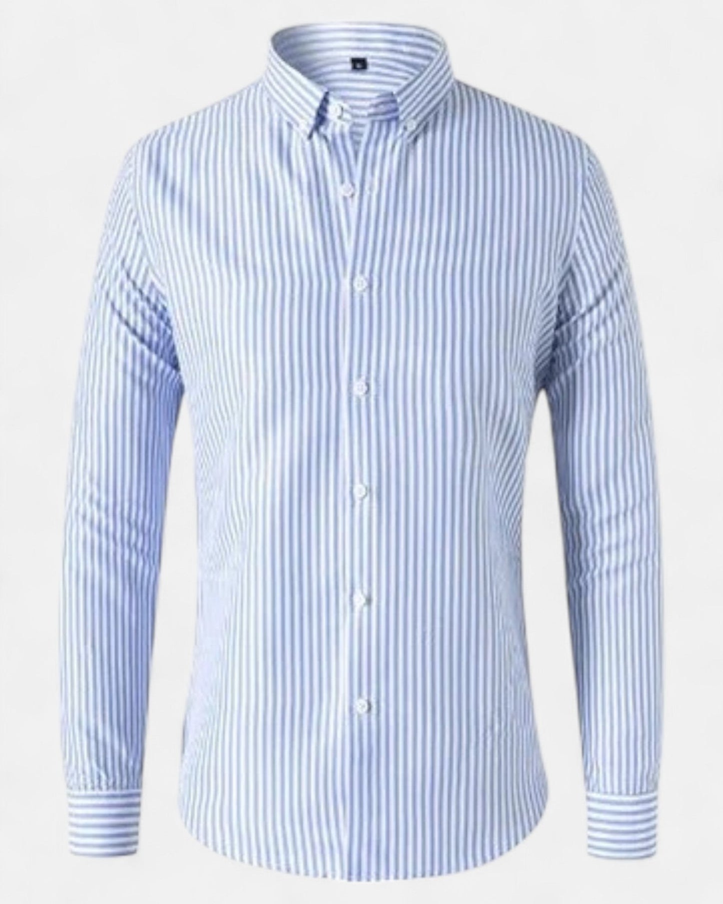 Kevin – Tailored Cotton Striped Shirt for Timeless Elegance - Light Blue - S - OldMoney - Fashion