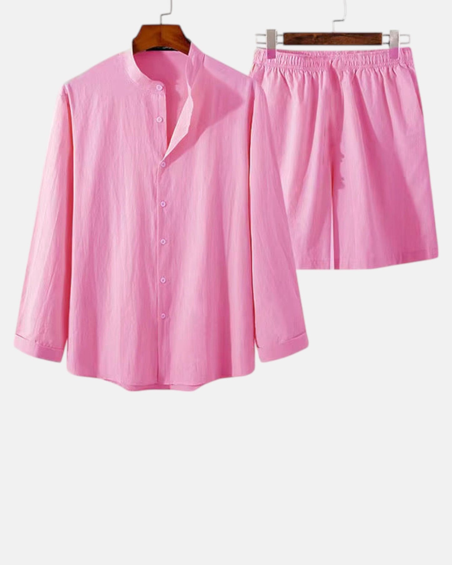 Rupert – Elegant Cotton Beachwear Set - Pink - S - OldMoney - Fashion